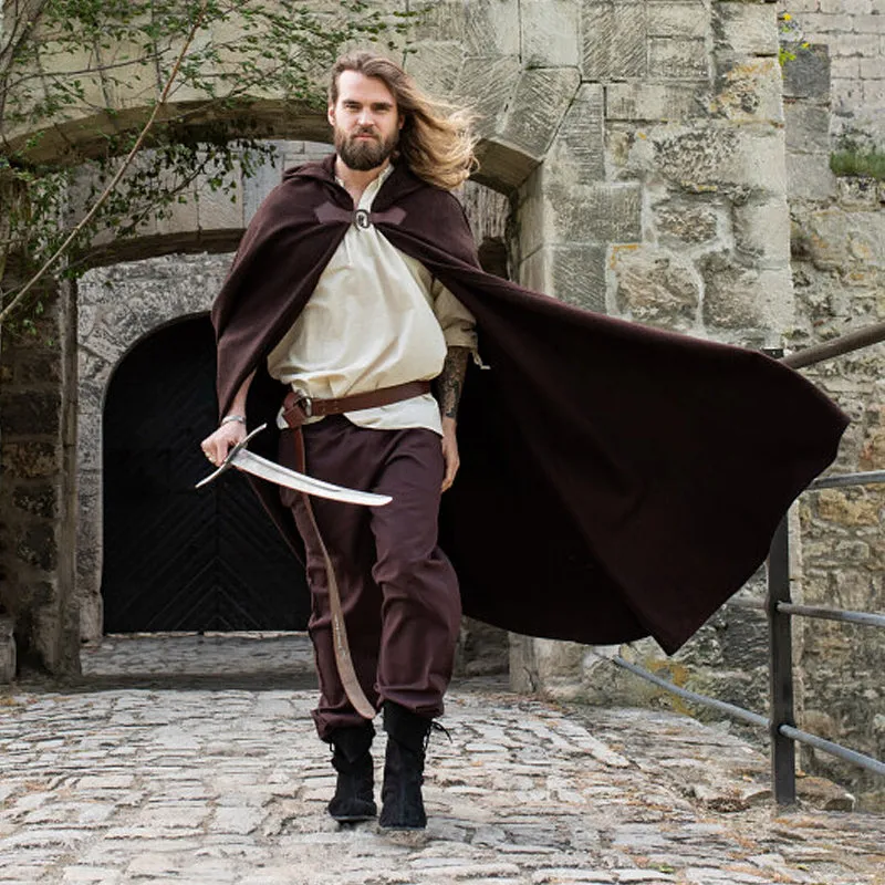 Brown Cloak w/ Wolf Clasp - Wool