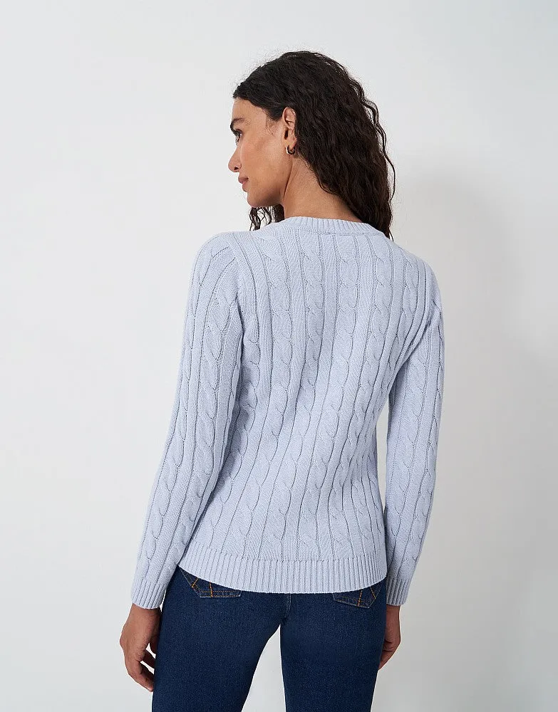 Crew Clothing Chunky Cable Knit V Neck Jumper