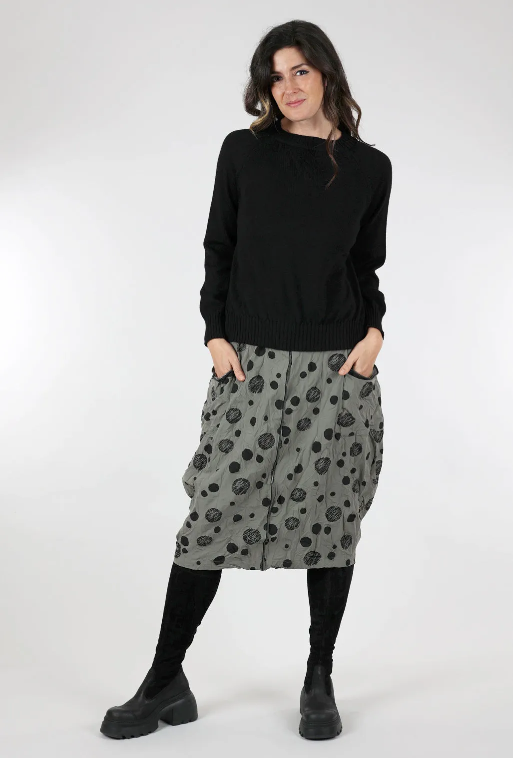 Merino Rounded Sweater, Black