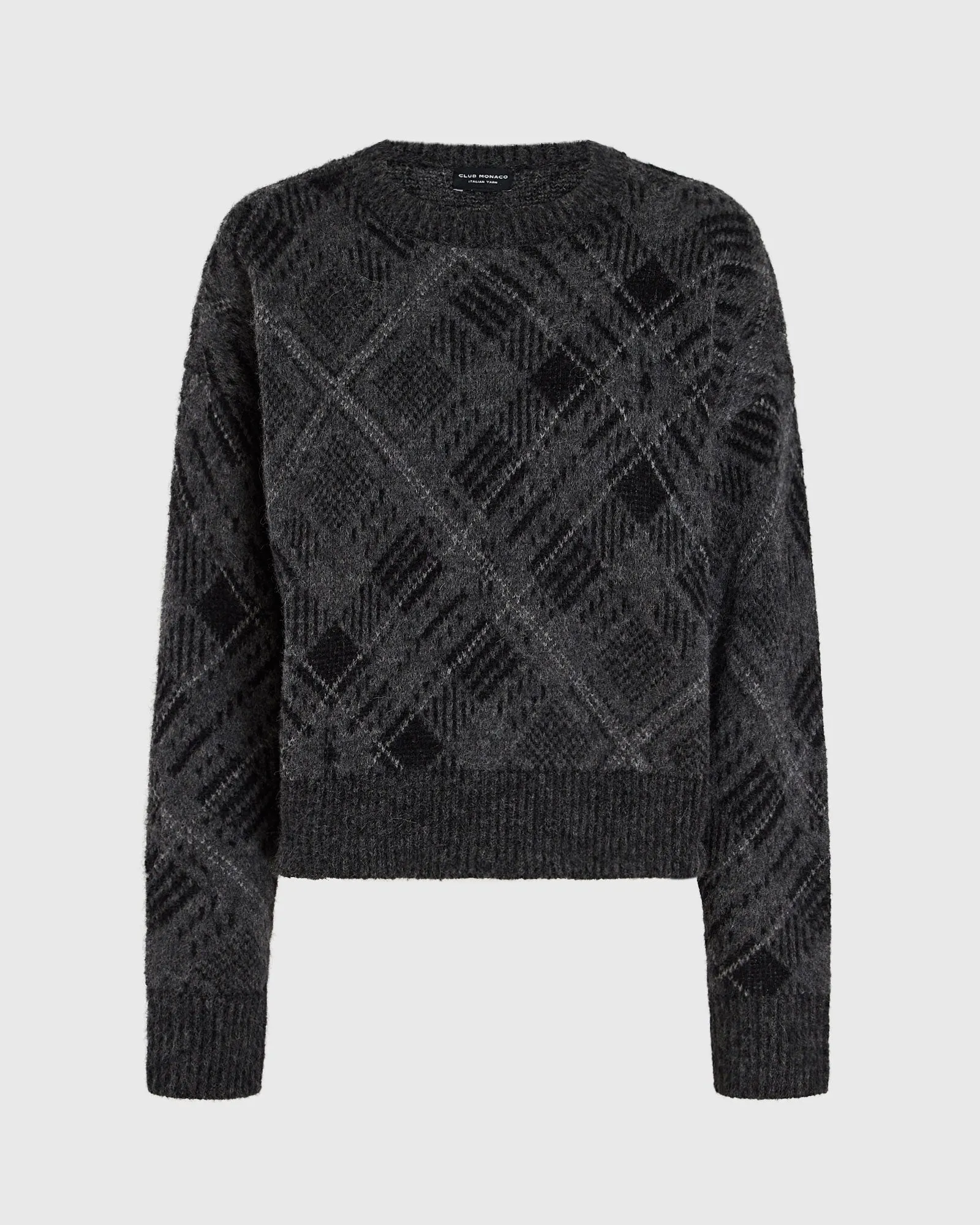 Plaid Jacquard Oversized Sweater
