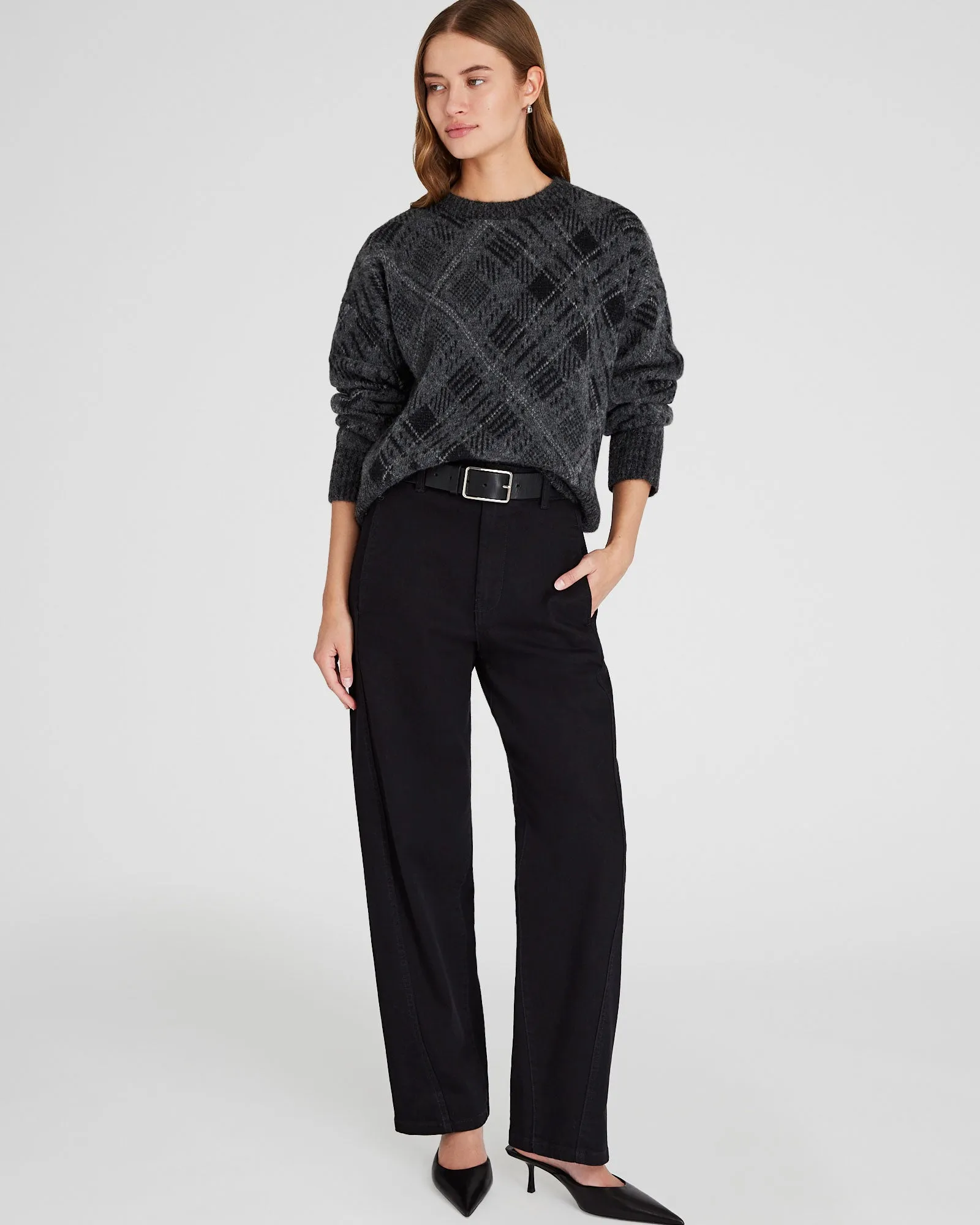 Plaid Jacquard Oversized Sweater